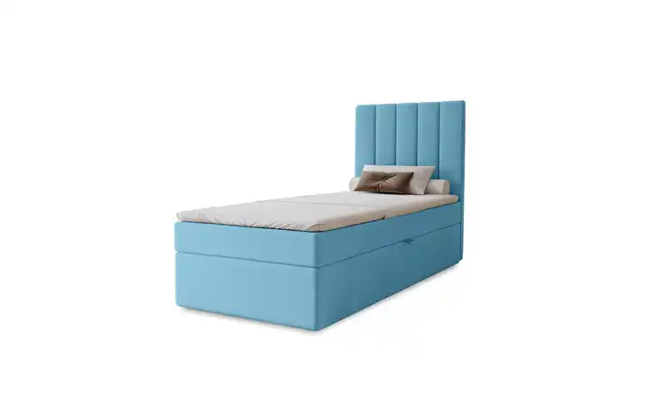 Boxbett mit Stauraum Nelia Blau 80x200 cm