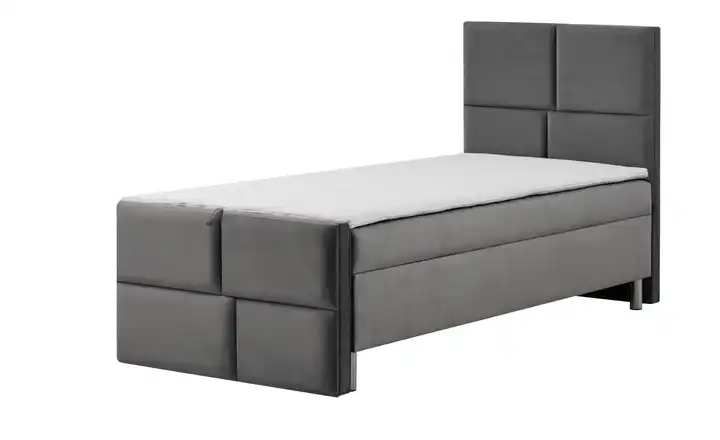 Boxbett mit Bettkasten Mit Fußteil Anthrazit 90 cm