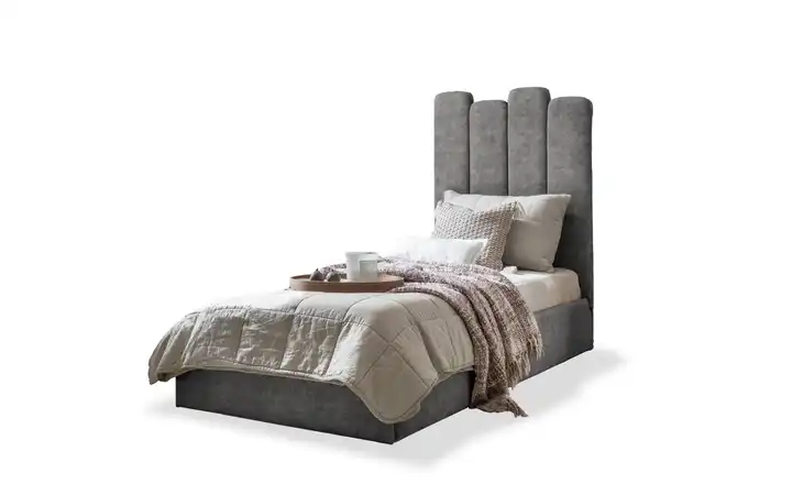 Miuform Polsterbett mit Bettkasten Dreamy Aurora Grau 90x200 cm