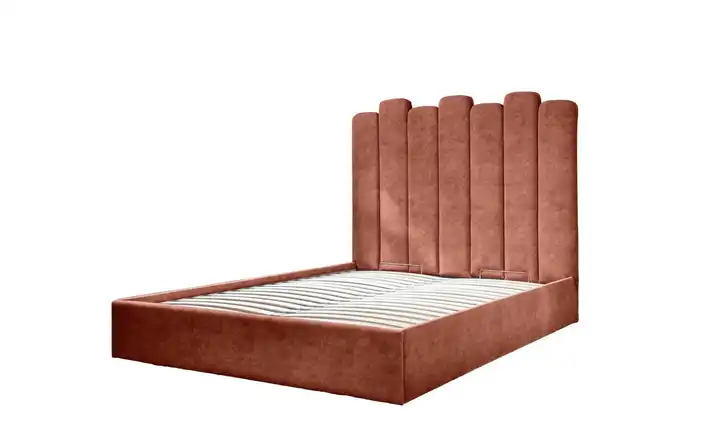 Miuform Polsterbett mit Bettkasten Dreamy Aurora Rostrot 180x200 cm