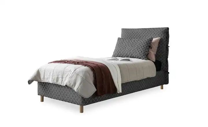 Miuform Polsterbett gemustert ohne Bettkasten 90x200 cm Grau
