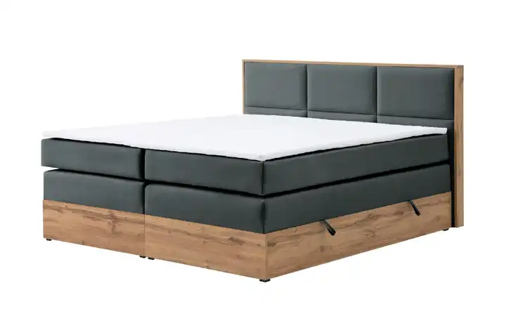 Boxspringbett mit Bettkasten Anthrazit, Eiche (Nachbildung) 140x200 cm