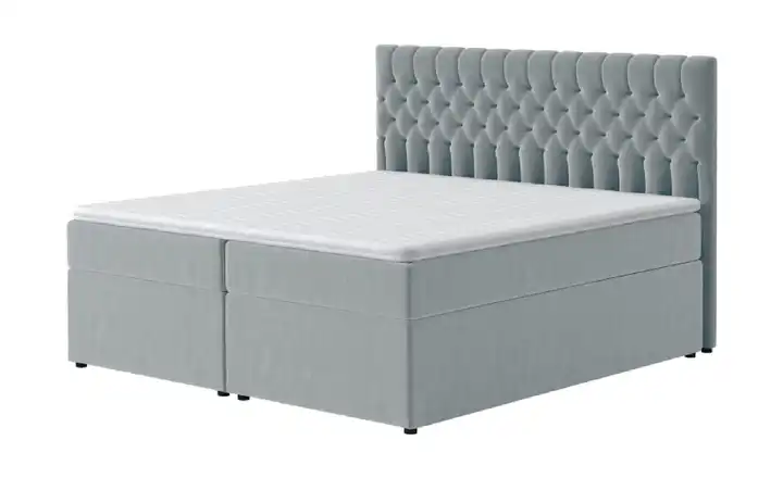 Boxbett mit Bettkasten 160x200 cm Grau