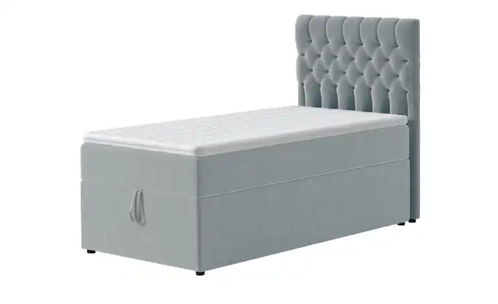 Boxbett mit Bettkasten 90x200 cm Silbergrau