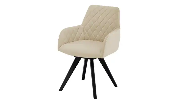 Woodford Esszimmerstuhl Bristol 1 Cappuccino Mikrofaser Steppung innen Schwarz Armlehne, Drehfunktion