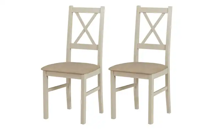 Esszimmerstuhl 2er-Set Creme, Cappuccino