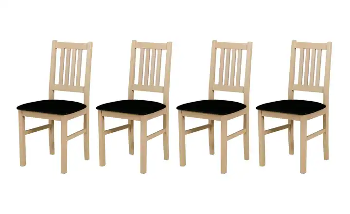 Esszimmerstuhl 4er-Set Eiche Sonoma, Schwarz
