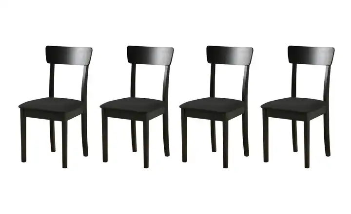 Esszimmerstuhl 4er-Set Schwarz