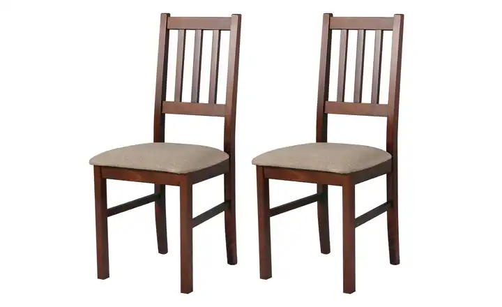 Esszimmerstuhl 2er-Set Nussbaum, Hellbraun
