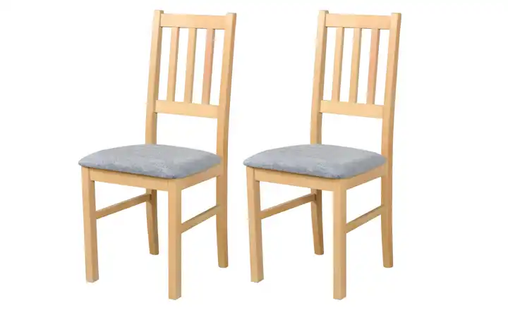 Esszimmerstuhl 2er-Set Eiche San Remo, Steingrau