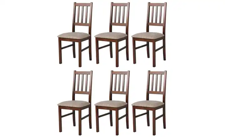 Esszimmerstuhl 6er-Set Nussbaum, Toffeebraun