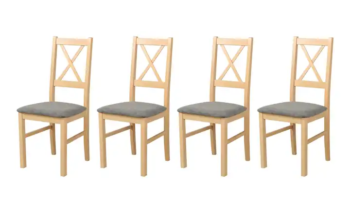 Esszimmerstuhl 4er-Set Eiche San Remo, Basaltgrau