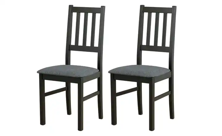 Esszimmerstuhl 2er-Set Schwarz, Dunkelgrau