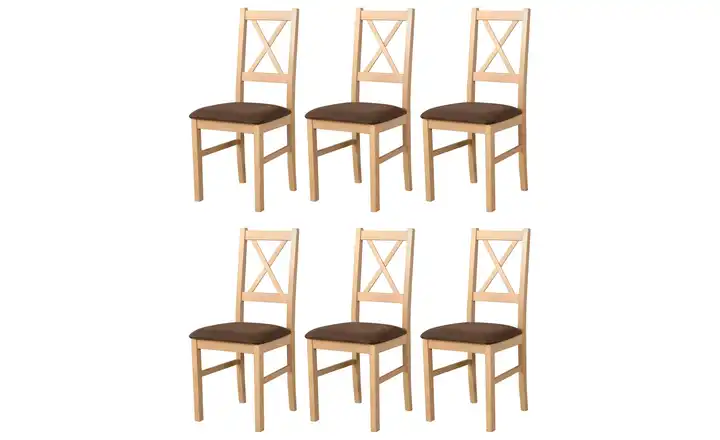 Esszimmerstuhl 6er-Set Eiche Sonoma, Haselnussbraun