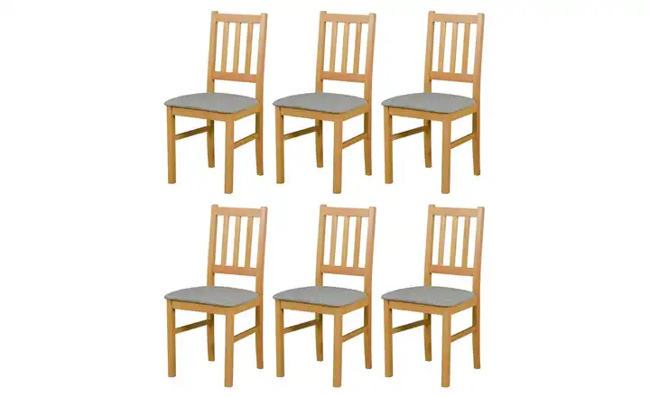 Esszimmerstuhl 6er-Set Eiche San Remo, Hellgrau