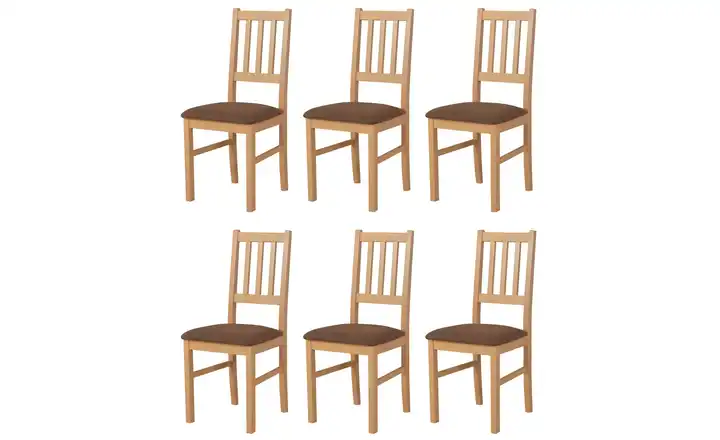 Esszimmerstuhl 6er-Set Eiche Sonoma, Haselnussbraun