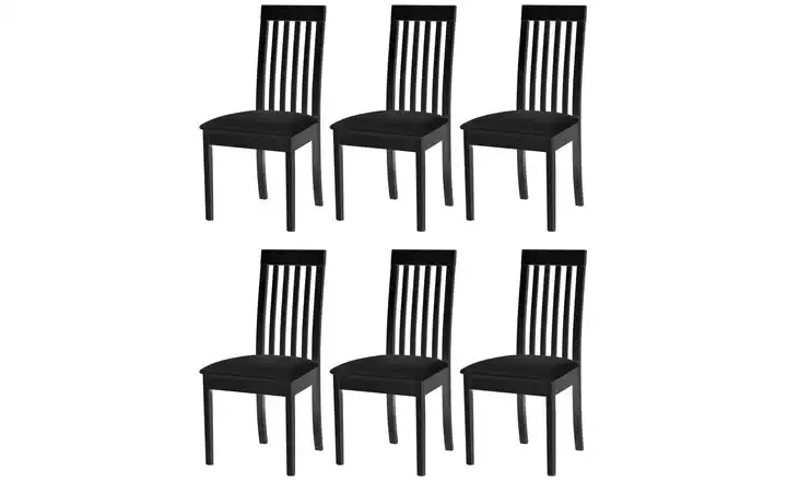 Esszimmerstuhl 6er-Set Schwarz