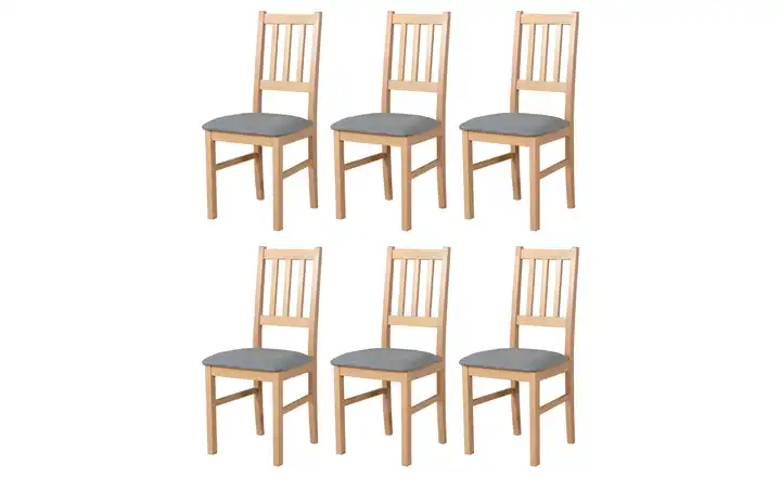 Esszimmerstuhl 6er-Set Eiche Sonoma, Grau