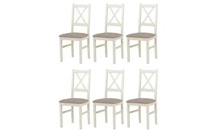 Esszimmerstuhl 6er-Set Creme, Kamelgelb