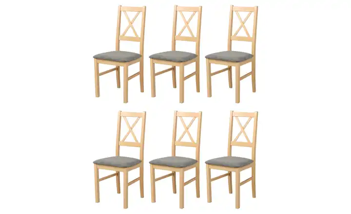 Esszimmerstuhl 6er-Set Eiche San Remo, Basaltgrau