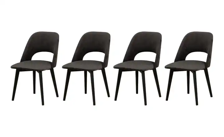 Esszimmerstuhl 4er-Set Schwarz, Graphit