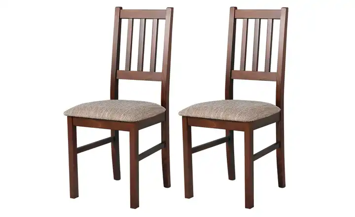 Esszimmerstuhl 2er-Set Nussbaum, Toffeebraun