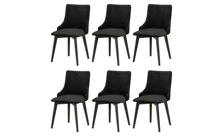 Esszimmerstuhl 6er-Set Schwarz