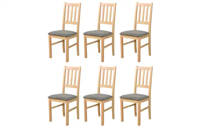 Esszimmerstuhl 6er-Set Eiche San Remo, Basaltgrau