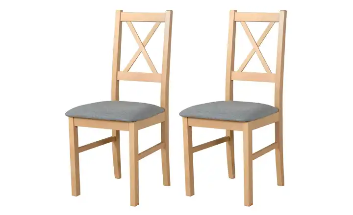 Esszimmerstuhl 2er-Set Eiche Sonoma, Grau