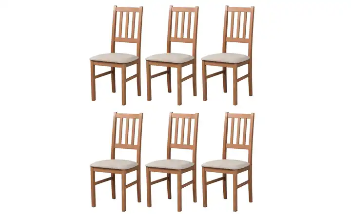 Esszimmerstuhl 6er-Set Hellbraun, Beige