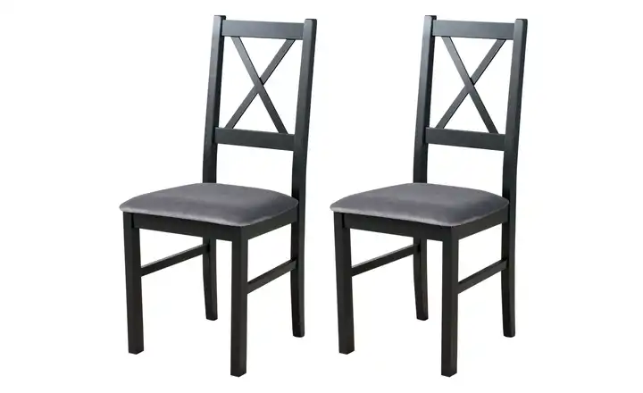 Esszimmerstuhl 2er-Set Schwarz, Graphit
