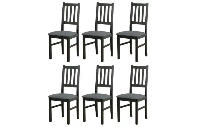 Esszimmerstuhl 6er-Set Schwarz, Dunkelgrau