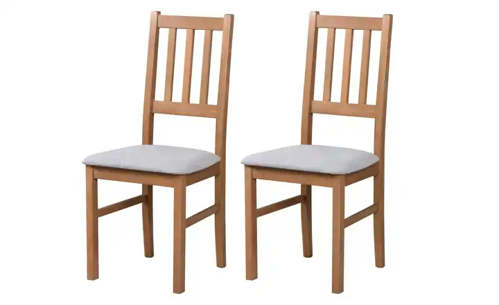 Esszimmerstuhl 2er-Set Hellbraun, Elefantengrau