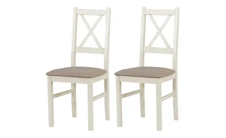 Esszimmerstuhl 2er-Set Creme, Kamelgelb