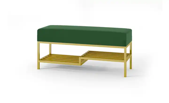 Polsterbank 80 cm Grün, Goldfarben Goldfarben