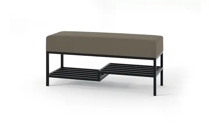 Polsterbank 80 cm Dunkelgrau, Schwarz Schwarz