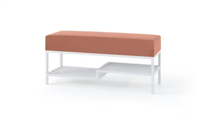 Polsterbank 80 cm Pink, Weiß Weiß