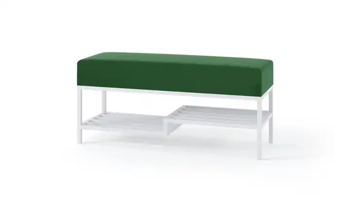 Polsterbank 80 cm Grün, Weiß Weiß