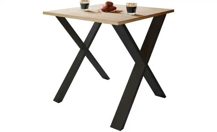 Esstisch Eiche Sonoma (Nachbildung), Schwarz 50x80