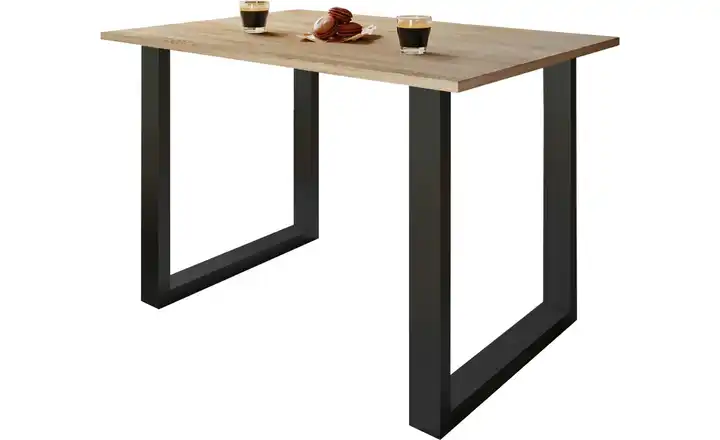 Esstisch Gestell: schwarz Eiche Sonoma (Nachbildung), Schwarz 80x110