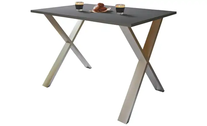 Esstisch Anthrazit, silberfarben 50x140