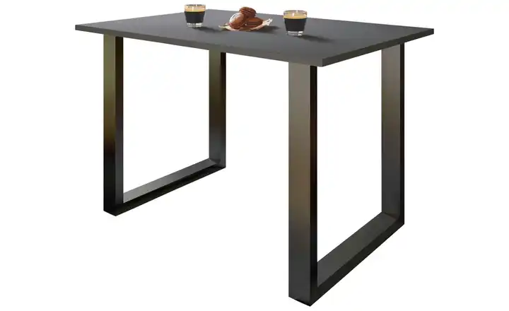Esstisch Gestell: schwarz Anthrazit, Schwarz 80x110