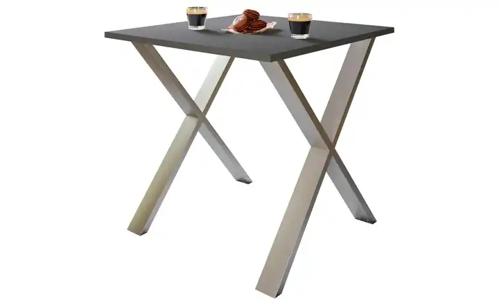 Esstisch Anthrazit, silberfarben 50x80