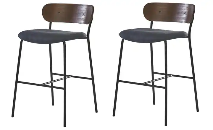 Barhocker 2er-Set Schwarz