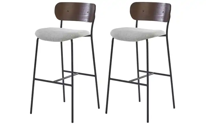 Barhocker 2er-Set Grau