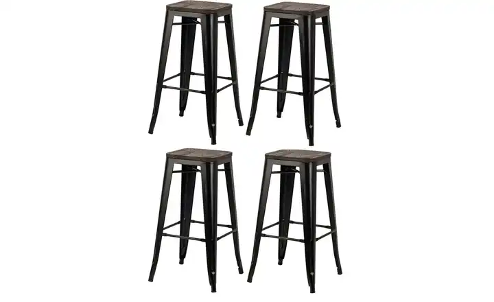 Barhocker 4er-Set Schwarz