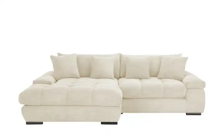 bobb Ecksofa  mit trendigem Cordbezug Hella  links Creme