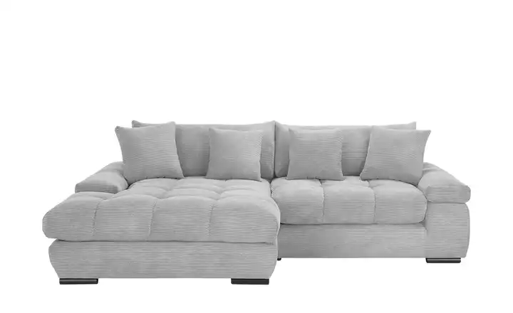 bobb Ecksofa  mit trendigem Cordbezug Hella  links Hellgrau
