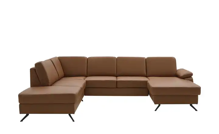 Kollektion Kraft Wohnlandschaft mit Sitz- und Rückenbezug aus Leder Kathi Braun links Erweiterte Funktion