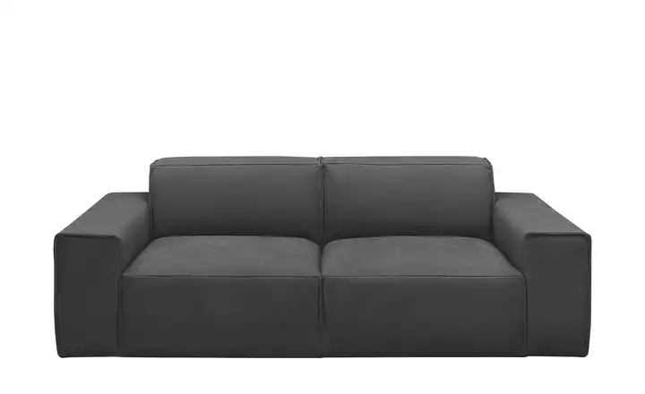 Gray & Jones Einzelsofa im Trendstoff Baltic Breeze Anthrazit 2,5 Leder